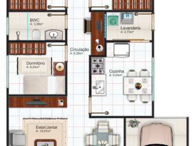 Casa 100 - Plantas de Casas