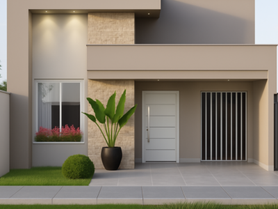 Planta de Casa Térrea 2 Quartos 1 Suíte